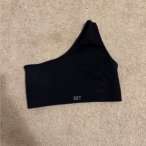SET active sculpt flex one shoulder top size small